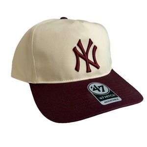 New York Yankees '47 Brand Two Tone Maroon Hitch Snapback Adjustable Hat OSFM
